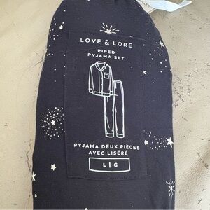 Love & Lore Black Starry Pajama Set